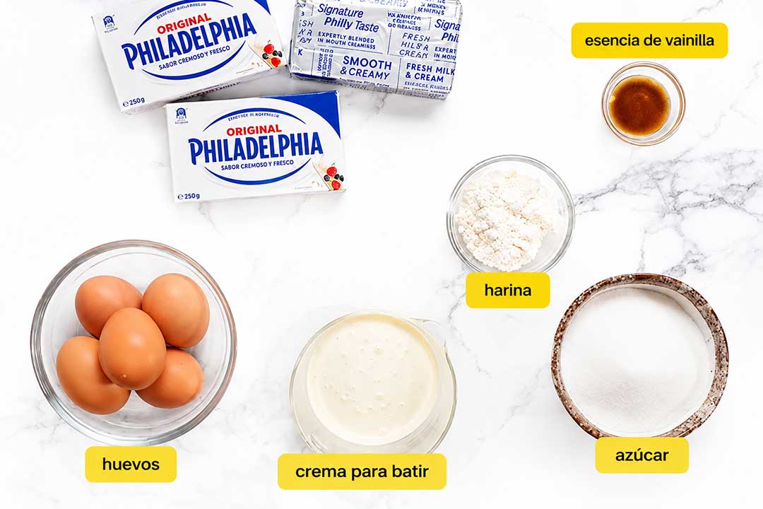 ingredientes tarta de queso vasca